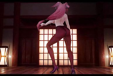Genshin Impact - Yae Miko - Sexy Dance In Pantyhose With Sex Toy (3D HENTAI)