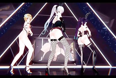 Genshin Impact - 3 Girlfriends Dance   Futanari Threesome Sex (3D HENTAI)