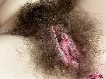 Double dripping wet orgasm hairy pussy big clit 60 fps hd closeup 