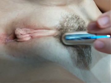 Hairy pussy and small toy
