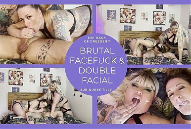 Rough Facefuck and Double Facial From Bear Husband and BBW Wife