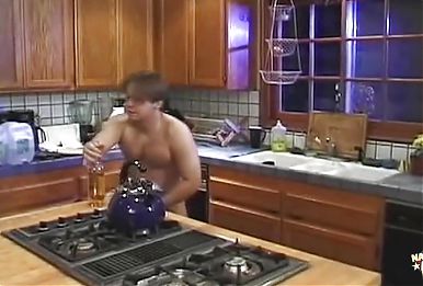 One Lucky Guy Gets to Have Anal Sex with Two Green Blondes in the Kitchen