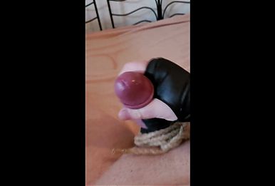 Cumshot with Tied Balls and Cock