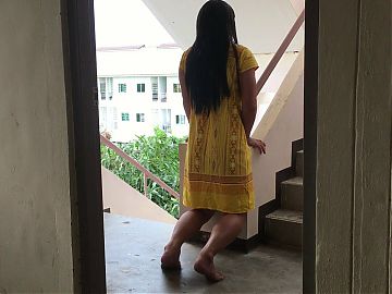 Solo masturbate in Dress set yellow 2