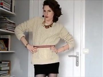 Crossdresser Galice Delights In Tiny Mini Skirt