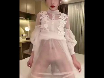 sexy and sissy Thai femboy masturbating her cock and she cum