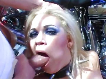Two Hung Bikers Give the Horny and Curvy Blonde Minx an Anal Pounding to Remember